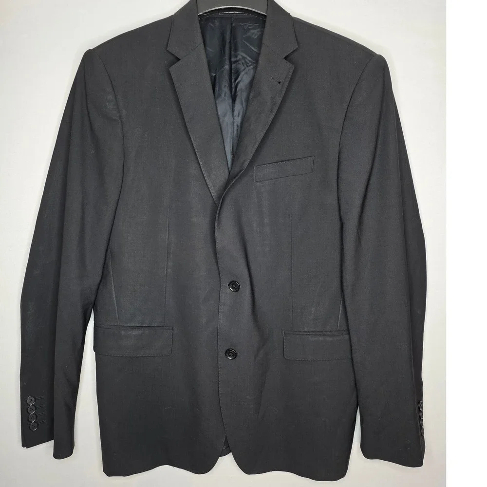 Louis Vuitton Uniforms Men's Suit Jacket Wool Stretch‎ Black Blazer Sport 52 Reg